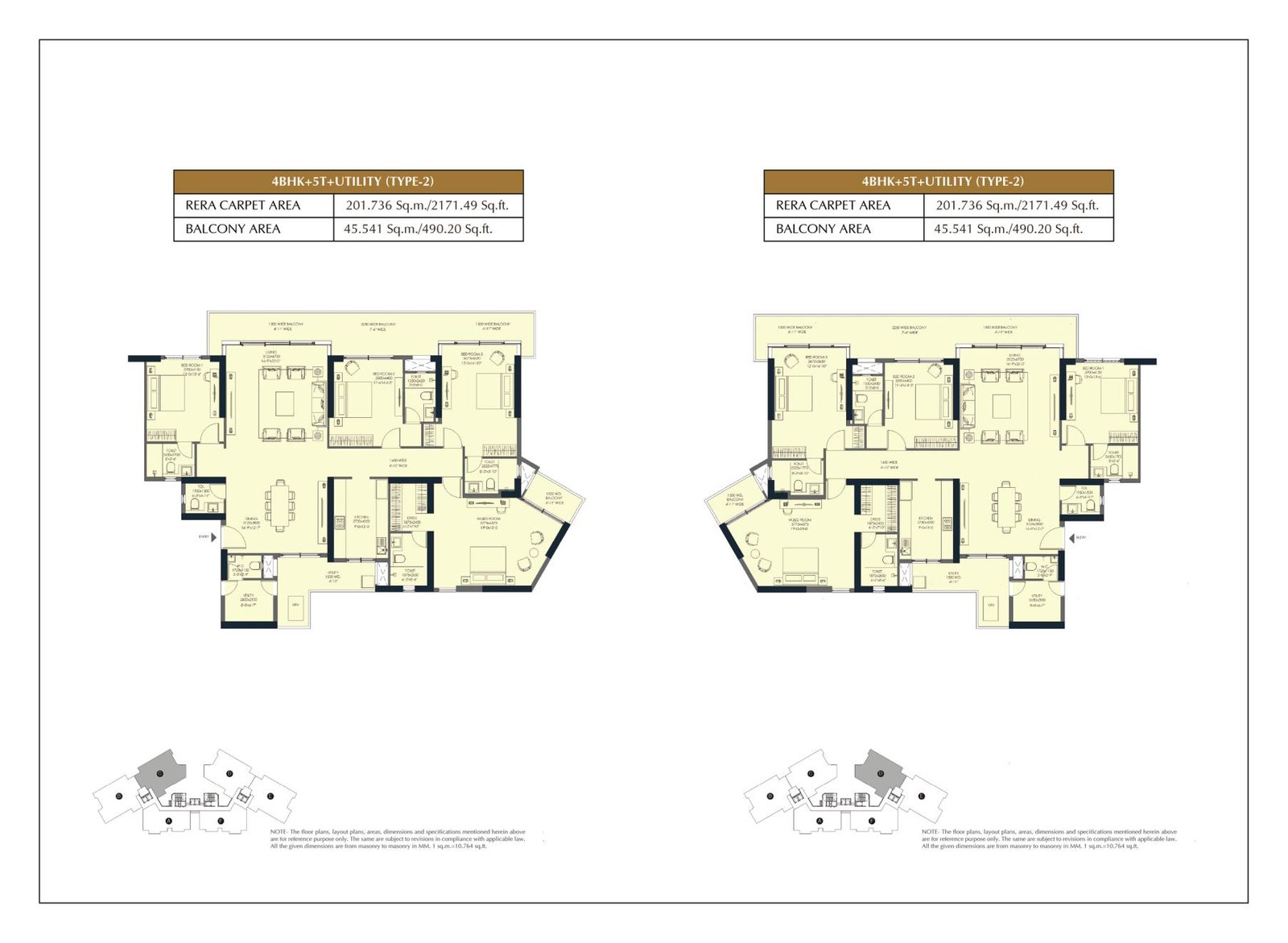 Emaar Elite Oasis 4 BHK Type 2 floor plan