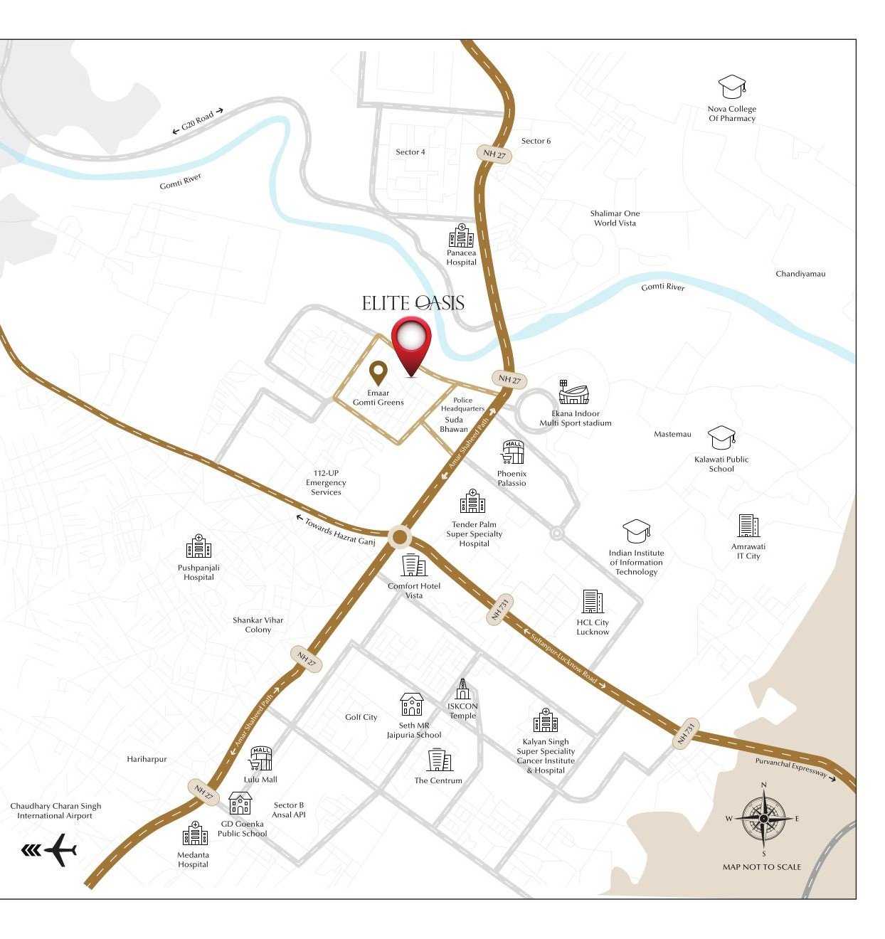 Emaar Elite Oasis location and connectivity map